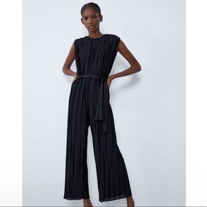 Zara Black Pleated Jumpsuit